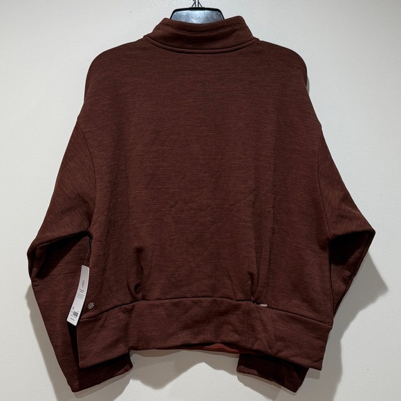 New Athleta Altitude Polartec Half Zip Sweatshirt Womens XL Mahogany Brown Fall - Picture 8 of 14